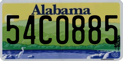 AL license plate 54CO885