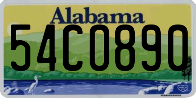 AL license plate 54CO890
