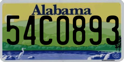 AL license plate 54CO893