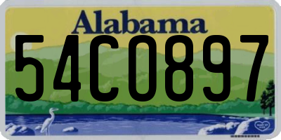 AL license plate 54CO897