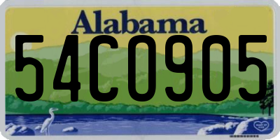 AL license plate 54CO905