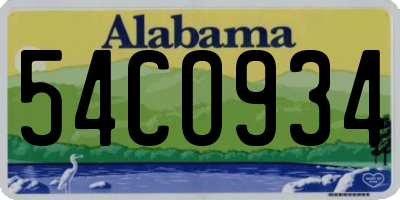 AL license plate 54CO934