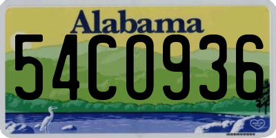 AL license plate 54CO936