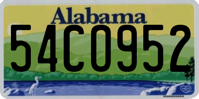 AL license plate 54CO952