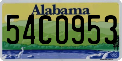 AL license plate 54CO953