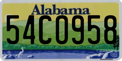AL license plate 54CO958