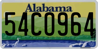 AL license plate 54CO964