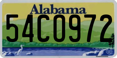 AL license plate 54CO972