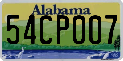 AL license plate 54CP007