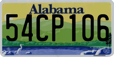AL license plate 54CP106