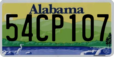AL license plate 54CP107