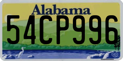 AL license plate 54CP996