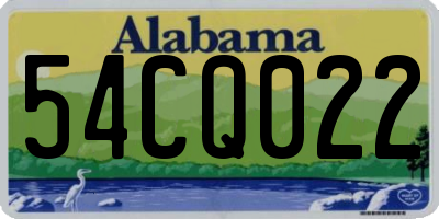 AL license plate 54CQ022