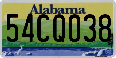 AL license plate 54CQ038