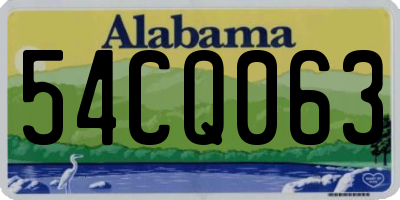 AL license plate 54CQ063