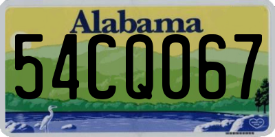 AL license plate 54CQ067