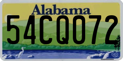 AL license plate 54CQ072