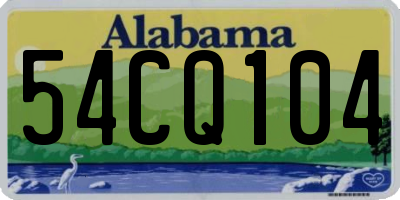 AL license plate 54CQ104