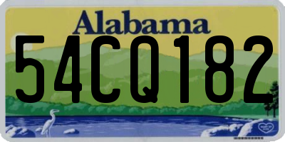 AL license plate 54CQ182