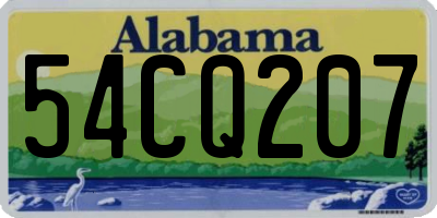 AL license plate 54CQ207