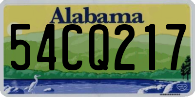 AL license plate 54CQ217