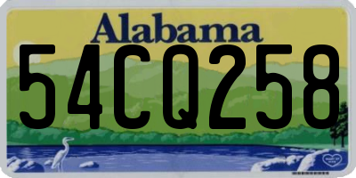 AL license plate 54CQ258