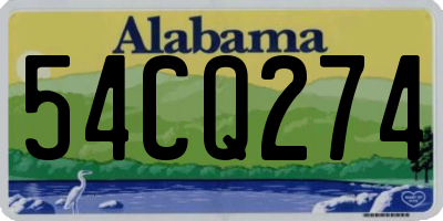 AL license plate 54CQ274