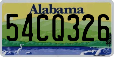 AL license plate 54CQ326
