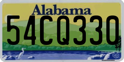 AL license plate 54CQ330