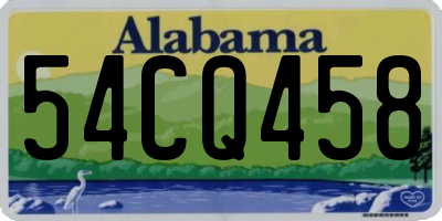 AL license plate 54CQ458