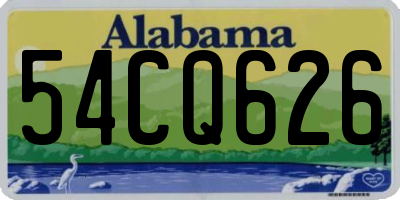 AL license plate 54CQ626