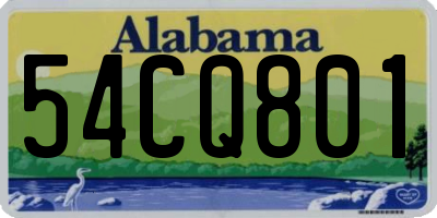 AL license plate 54CQ801