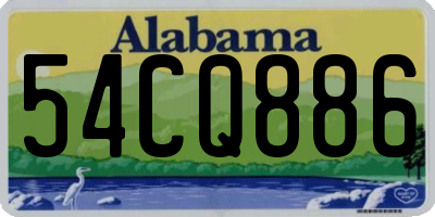 AL license plate 54CQ886