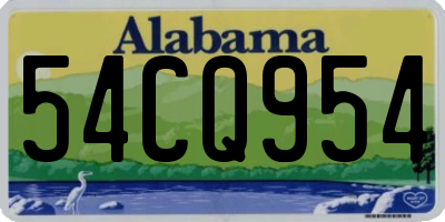 AL license plate 54CQ954