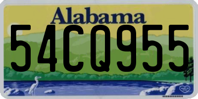 AL license plate 54CQ955