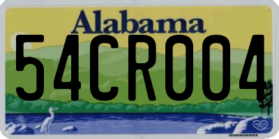 AL license plate 54CR004