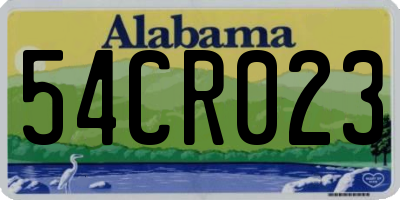AL license plate 54CR023