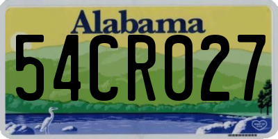 AL license plate 54CR027