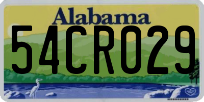 AL license plate 54CR029