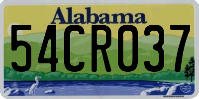 AL license plate 54CR037