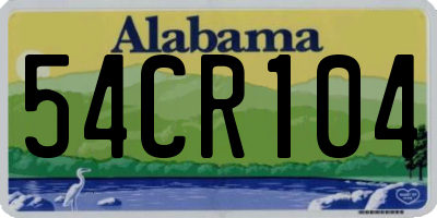 AL license plate 54CR104