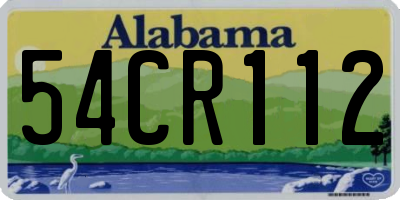AL license plate 54CR112