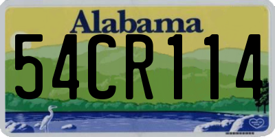 AL license plate 54CR114