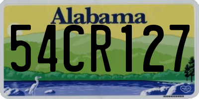 AL license plate 54CR127