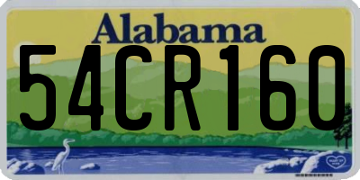 AL license plate 54CR160
