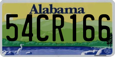 AL license plate 54CR166