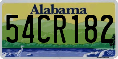 AL license plate 54CR182