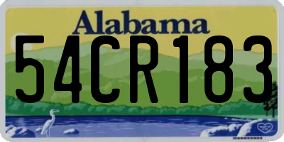 AL license plate 54CR183