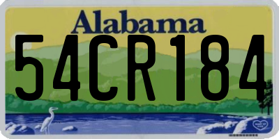 AL license plate 54CR184