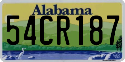AL license plate 54CR187